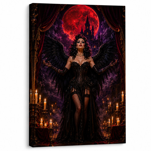 Gothic dark angel canvas - gothic,